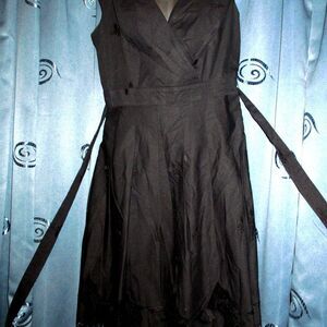 Vintage 'Shani' Black Lace Hem Midi Dress, Romantic Goth